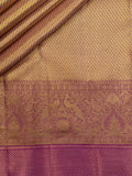 Kanjeevaram Kanchi Pattu Matte Finish Meenakari Kanchi Contrast Border Matte Rani Pink Base Silver Zari