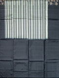 Soft Silk Tripura Pattu Saree Ash Black Self Border