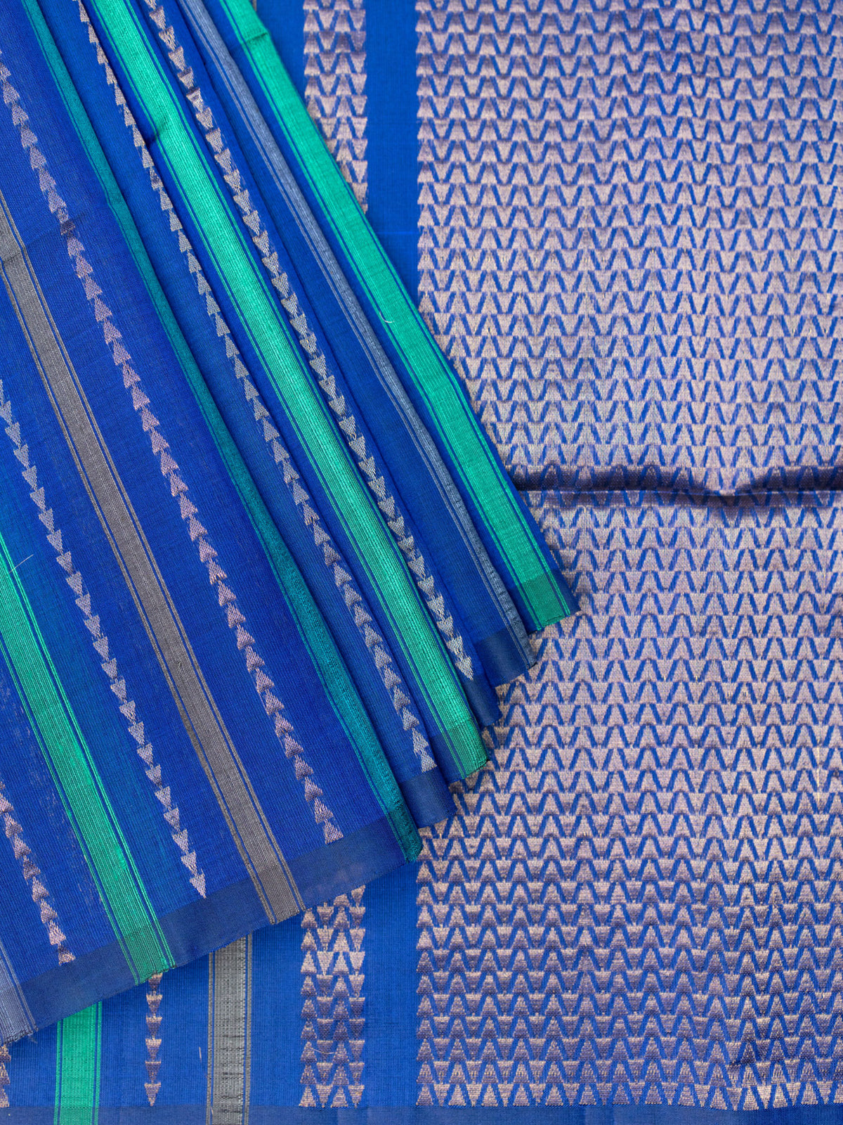 Soft Silk Tripura Pattu Saree Dark Blue Self Border