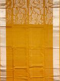 Turmeric Yellow Tripura Pattu Soft Silk Saree with Self Blouse