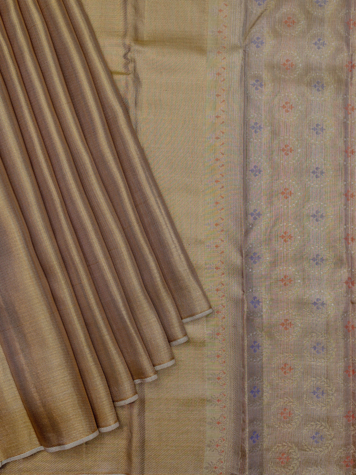 Kanjeevaram Kanchi Pattu Matte Finish With Zari Border Matte Peach Base Gold Zari