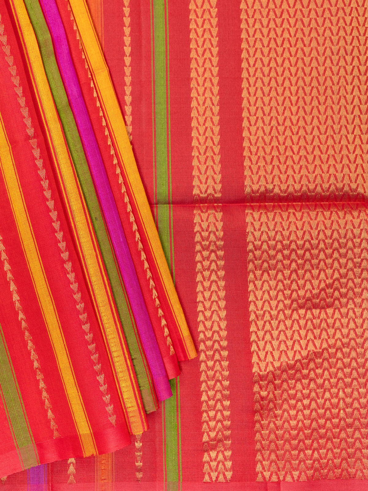 Soft Silk Tripura Pattu Saree Red Self Border