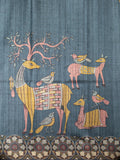 Fancy Tussar Silk Tussar Silk Printed Elephant Grey