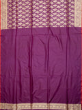 Weaves Banarasi Banarasi Jaal With Edgeing Purple + Red