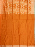 Orange Banarasi Jaal Saree with Gold Zari Border