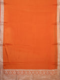 Fancy Crepe Plain + Work Lace Border Orange