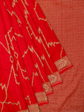 Fancy Crepe All Over Geometric Weave With Border Red