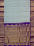 Kanjeevaram Kanchi Pattu All Over Butta Gold Zari With Contrast Border (Talambralu) White + Purple