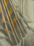 Kanjeevaram Tissue Kanchi Pattu All Over Geometric Weave Ash