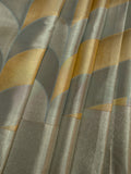 Kanjeevaram Tissue Kanchi Pattu All Over Geometric Weave Ash