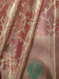 Kanjeevaram Tissue Kanchi Pattu All Over Geometric Weave Pink