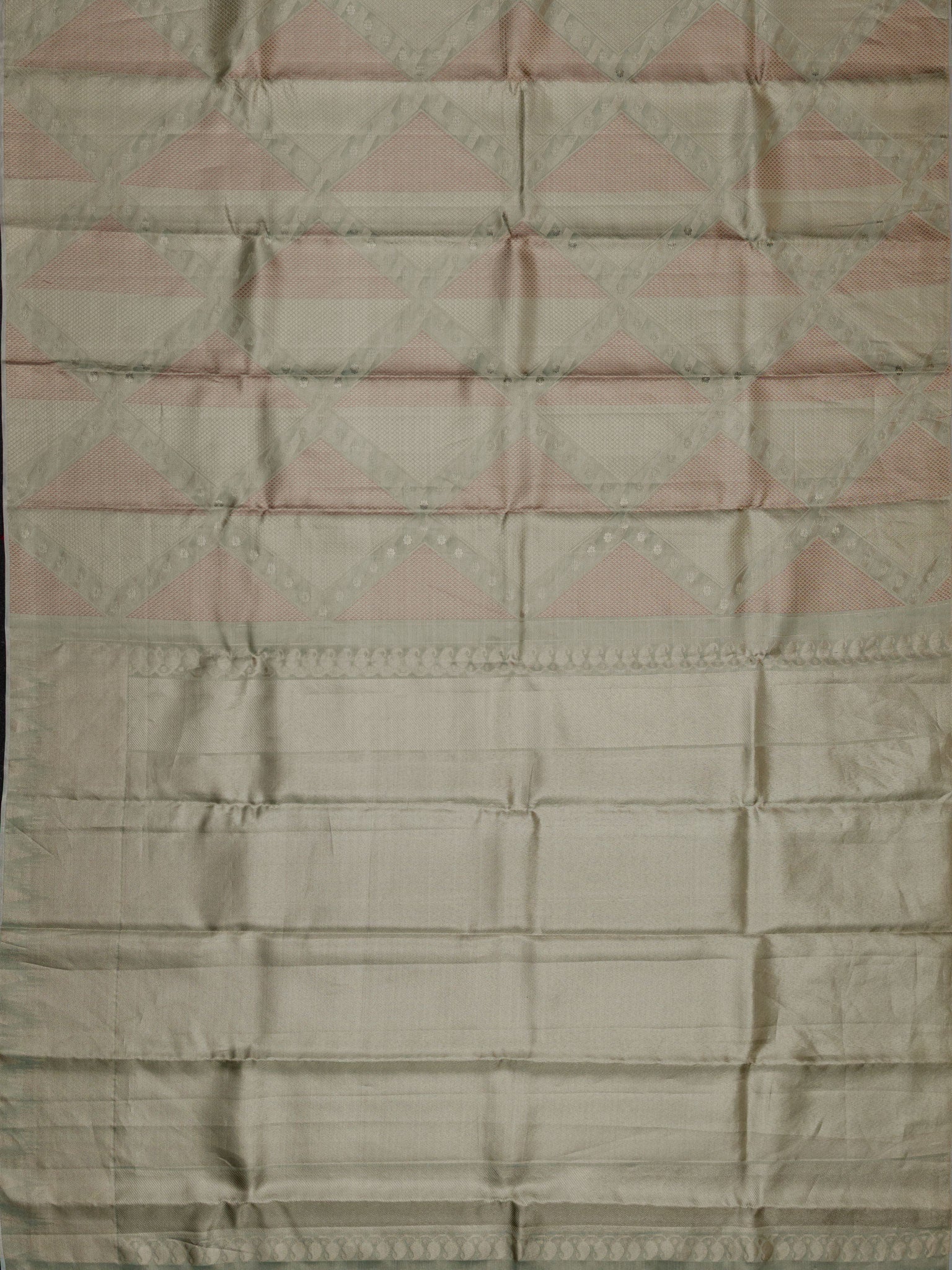 Kanjeevaram Tissue Kanchi Pattu All Over Geometric Weave Ice Blue