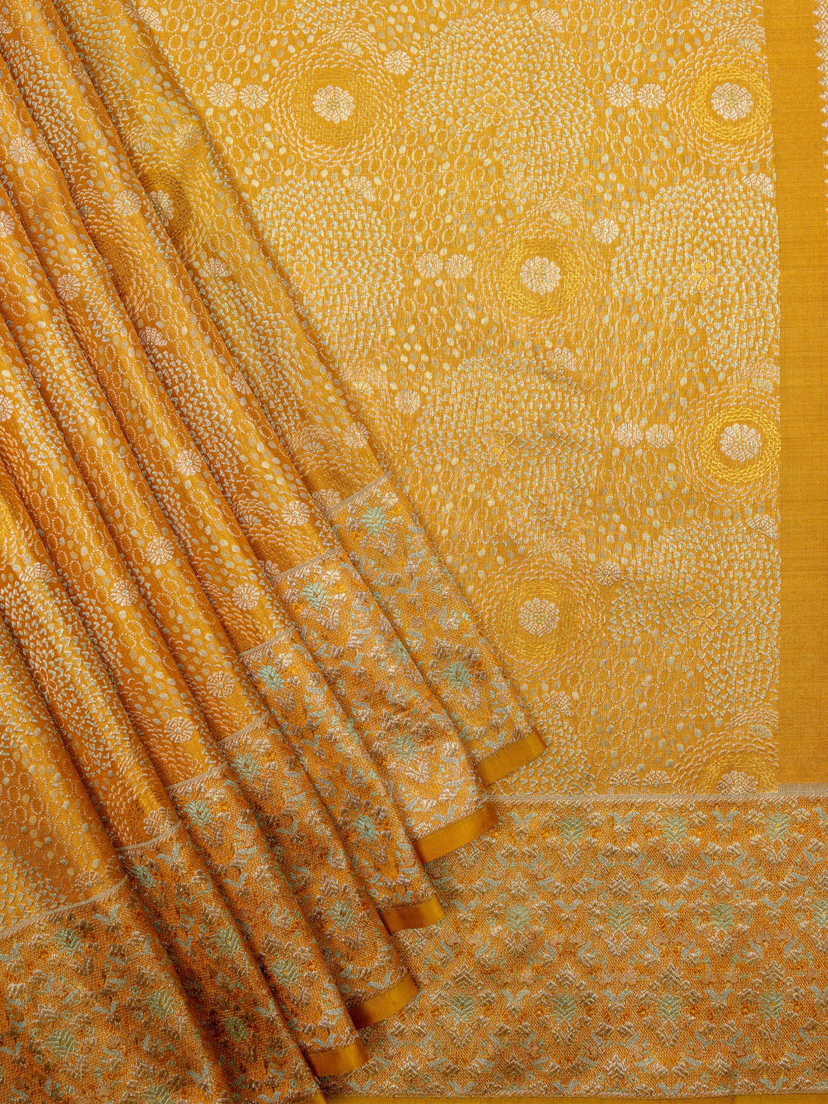Kanjeevaram Tissue Kanchi Pattu All Over Orange
