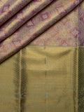 Kanjeevaram Tissue Kanchi Pattu All Over + Kanchi Border Peach + Pista Green