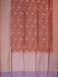 Weaves Banarasi Banarasi Jaal With Contrast Pallu And Blouse Peach + Lilac
