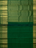 Kanjeevaram Kanchi Pattu All Over Butta Gold & Silver Zari With Contrast Border (Talambralu) White + Green