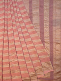 Pink Kaddi Georgette Banarasi Saree with Horizontal Zari Lines & Zari Border
