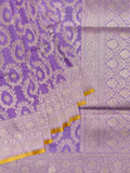 Lilac Banarasi Jaal Saree with Gold Zari Border