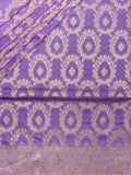 Lilac Banarasi Jaal Saree with Gold Zari Border