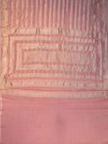 Pink Kaddi Georgette Banarasi Saree with Horizontal Zari Lines & Zari Border