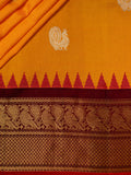 Weaves Gadwal Pattu With Contrast Border With Temple Border With Butta