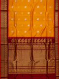 Weaves Gadwal Pattu With Contrast Border With Temple Border With Butta