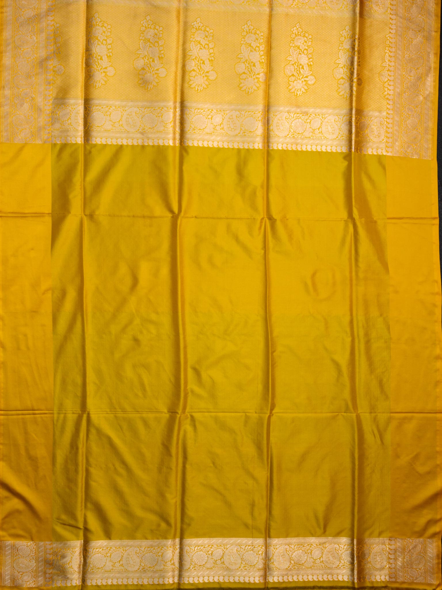 Weaves Banarasi Banarasi Jaal With Contrast Border Pallu And Blouse Peach Pink + Yellow