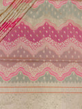 Baby Pink Banarasi Rangkat Saree with Gold Zari Border