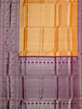 Kanjeevaram Kanchi Pattu Matte Finish With Contrast Border Orange + Purple