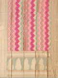 Baby Pink Banarasi Rangkat Saree with Gold Zari Border