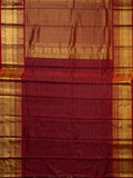 Kanjeevaram Kanchi Pattu All Over Checks With Thread Butta Gold Zari (Talambralu) White + Brick