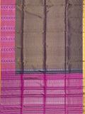 Purple Tripura Pattu Soft Silk Saree with Yellow Blouse Piece