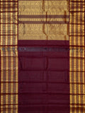 Kanjeevaram Kanchi Pattu All Over Butta Gold Zari With Contrast Border (Talambralu) White + Brown