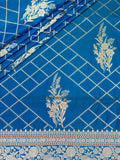 Copper Sulfate Blue Banarasi Jaal Saree with Gold Zari
