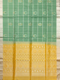 Pale Yellow Tripura Pattu Soft Silk Saree with Self Unstitched Blouse