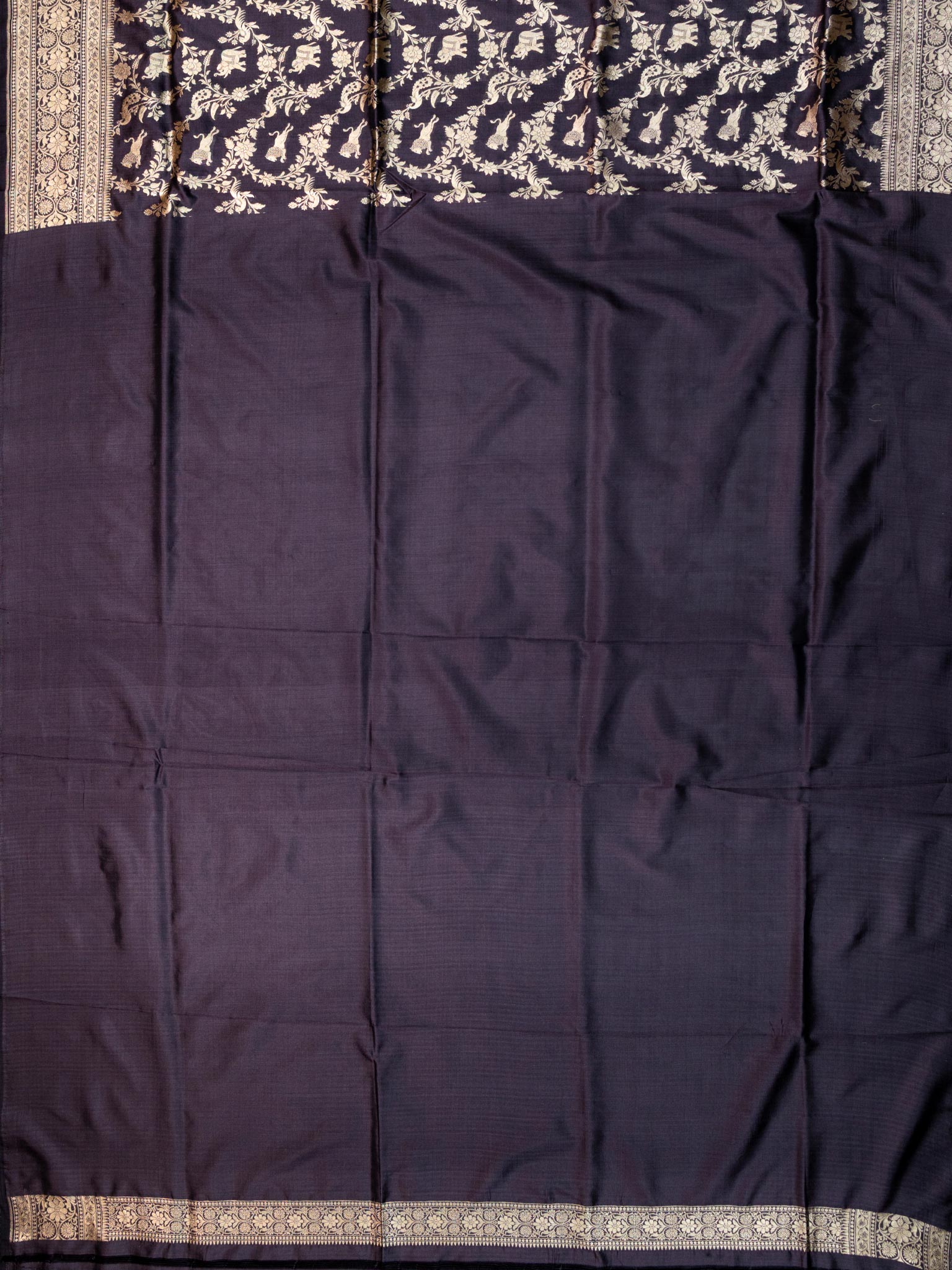 Weaves Banarasi Banarasi Jaal Dull Brown