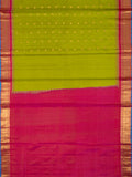 Weaves Gadwal Pattu With Contrast Border With Temple Border With Butta