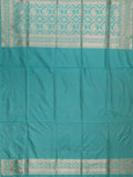 Banarasi Rangkat Saree Sea Blue Gold Zari Unstitched