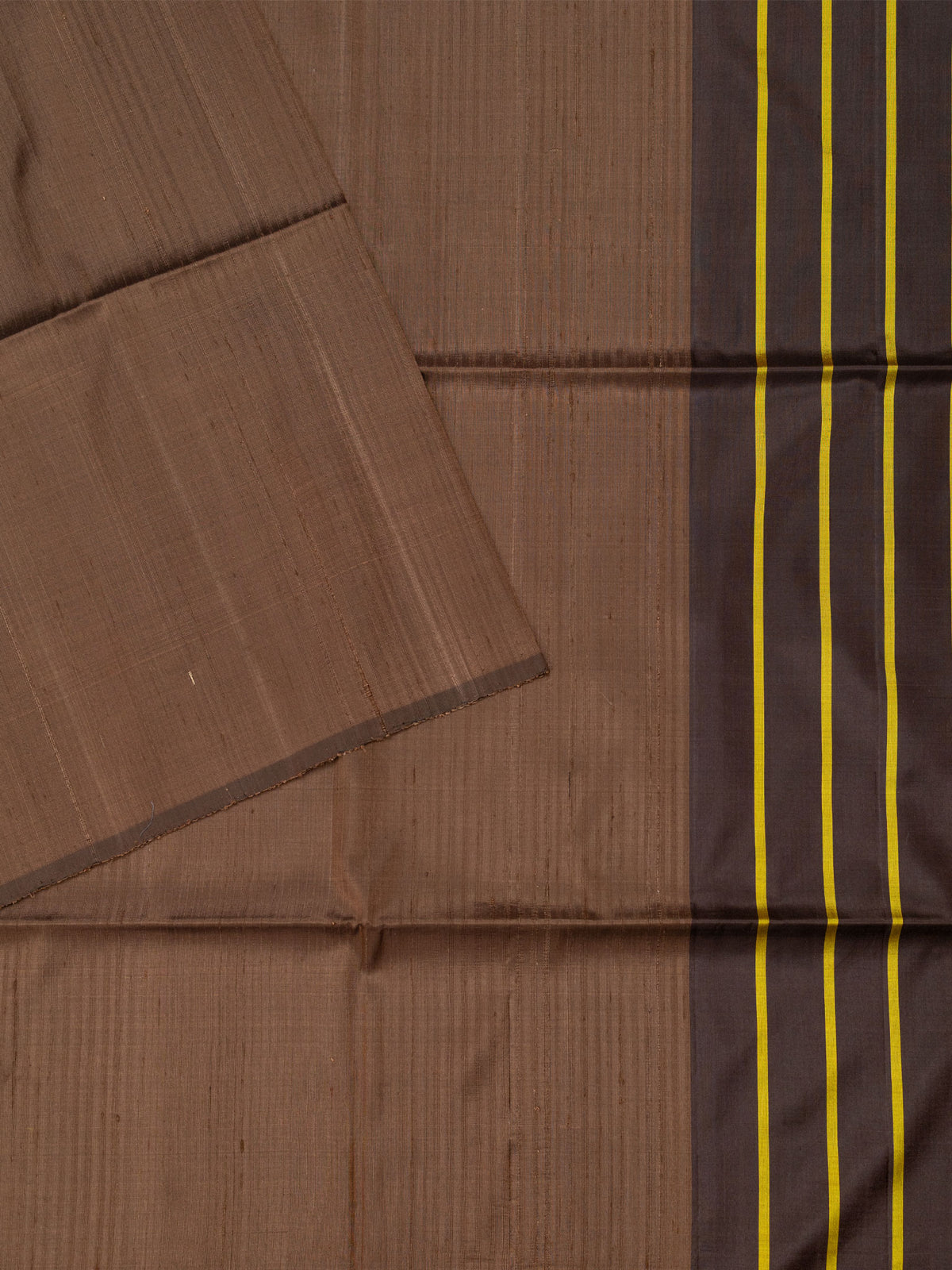 Brown Tripura Pattu Soft Silk Saree with Subtle Self Design