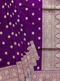 Banarasi Butta Saree Purple Gold Zari Self Border