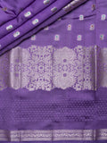 Lilac Chiniya Silk Saree With All Over Weave And Small Self Silver Zari