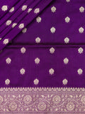 Banarasi Butta Saree Purple Gold Zari Self Border