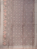 Baby Pink Organza Saree with Petit Poin Thread Work