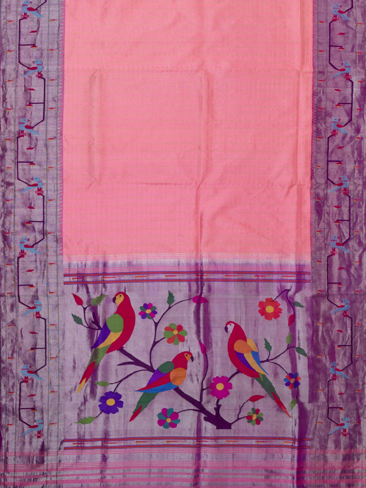 Weaves Paithani Saree With Contrast Border