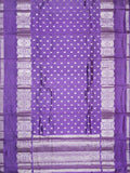 Lilac Chiniya Silk Saree With All Over Weave And Small Self Silver Zari