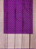 Banarasi Butta Saree Purple Gold Zari Self Border