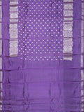 Lilac Chiniya Silk Saree With All Over Weave And Small Self Silver Zari