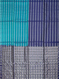Soft Silk Tripura Pattu Saree Navy Blue Peacock Green