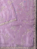 Fancy Tissue Satin Crepe All Over Work Lavender