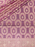 Onion Pink Banarasi Jaal Saree with Gold Zari Border